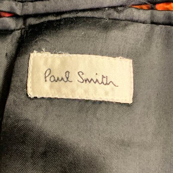 PAUL SMITH Size M Grey White Textured Wool Blend Peak Lapel Coat - Picture 5 of 9